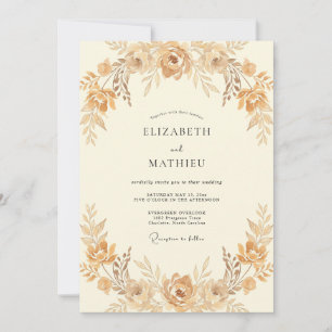 Invitation Mariage Couronne Dorée Champagne