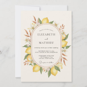 Invitation Mariage Couronne Jaune de Citron
