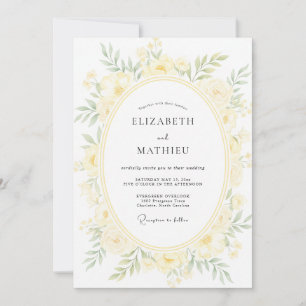 Invitation Mariage Couronne Jaune Pâle