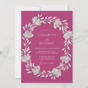 Invitation Mariage Couronne Magenta