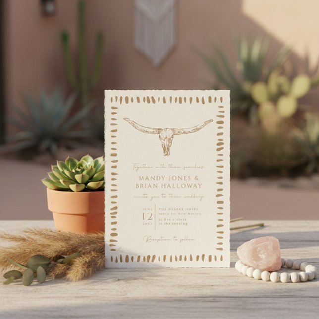 Invitation Mariage Cow-Boy Désert Boho (Desert Boho Cowboy Wedding Invitation)