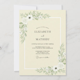 Invitation Mariage Crème Anémone Pétales
