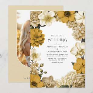 Invitation Mariage Crème de Melon, Flocons d'Oat Chauds et Fl