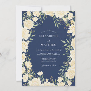 Invitation Mariage Crème d'Ivoire à Minuit