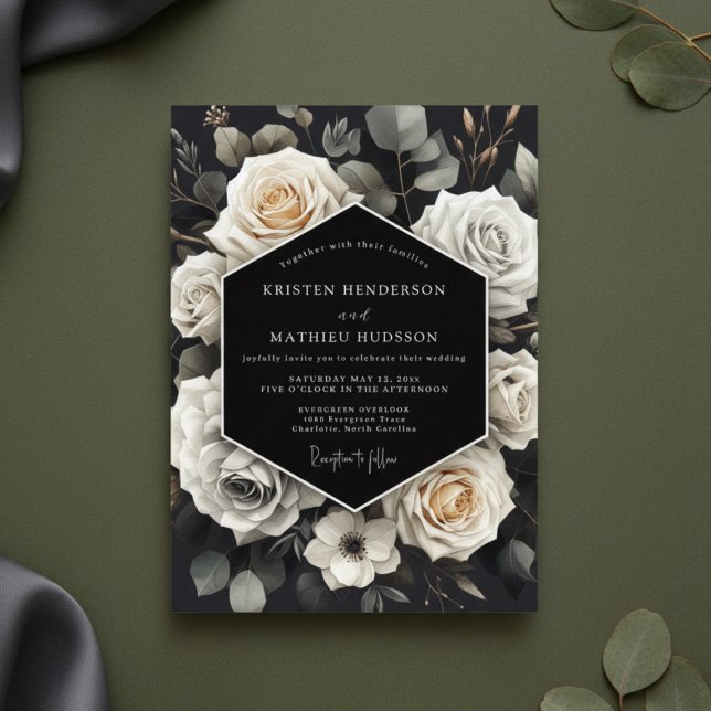 Invitation Mariage Crème Rose Boisée (Créateur téléchargé)