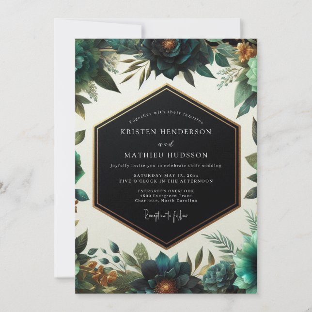 Invitation Mariage Crépuscule Chasseur Auburn (Devant)