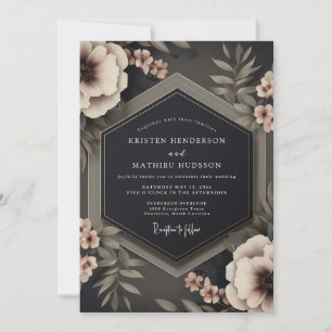 Invitation Mariage Crépuscule Taupe Charbon