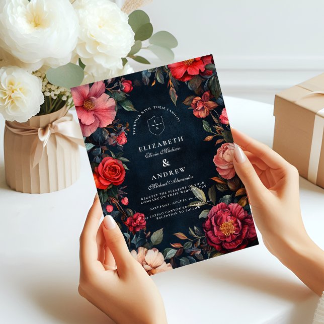 Invitation Mariage Crimson Noir  (Créateur téléchargé)
