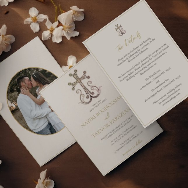 Invitation Mariage croisé arménien moderne et élégant (Créateur téléchargé)