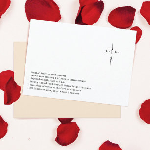 Invitation Mariage croisé chic monogrammé