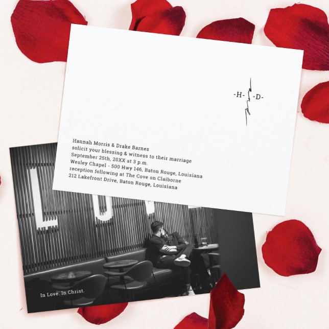 Invitation Mariage croisé chic monogrammé (Créateur téléchargé)