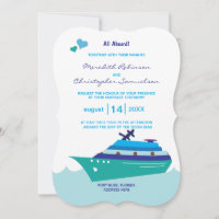 Mariage Cruise Ship All Aboard Blue Ship Hearts
