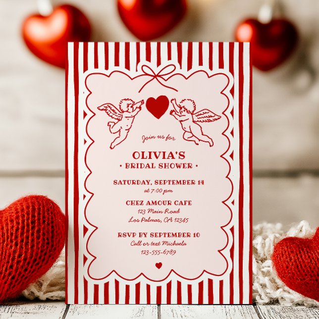 Invitation Mariage Cupidons Gribouillages de Style Rétro (Créateur téléchargé)