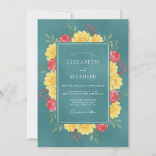 Invitation Mariage Cyane Péonie Jaune