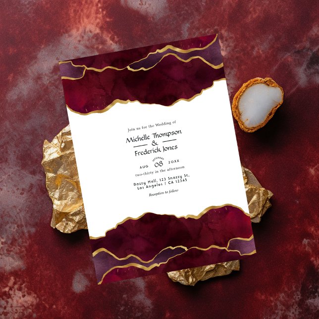 Invitation Mariage d'âge de Bourgogne et d'or (Créateur téléchargé)