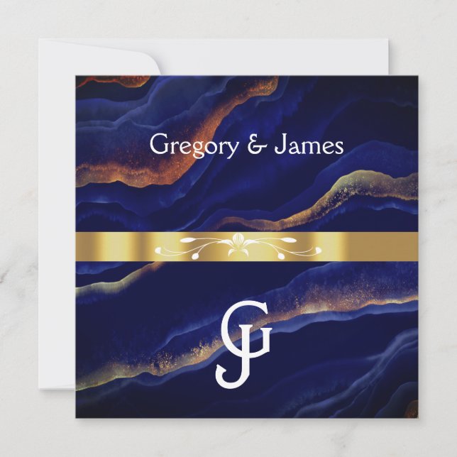 Invitation Mariage d'âge de la géode violet et or (Devant)