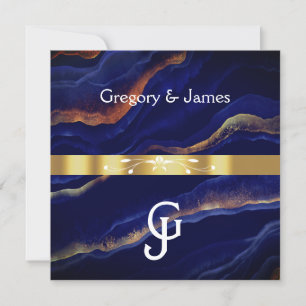 Invitation Mariage d'âge de la géode violet et or