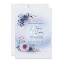 Mariage Dahlia Bleu Floral Cadre Rougeur