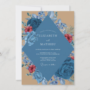 Invitation Mariage Dahlia Crème d'Acier