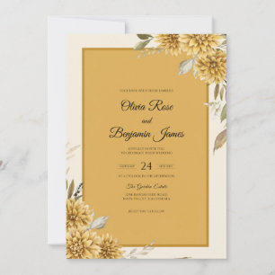Invitation Mariage Dahlia Moutarde