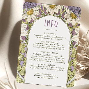 Invitation Mariage Daisy Lavender Insérer INFO Art Nouveau