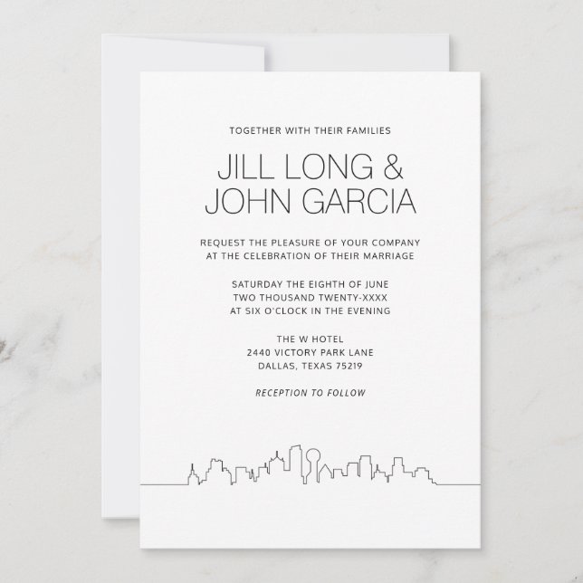 Invitation Mariage Dallas (Devant)
