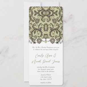 Invitation Mariage damassé Brown