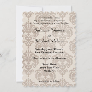 Invitation Mariage damassé Cream