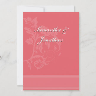 Invitation Mariage damassé - Honeysuckle Pink