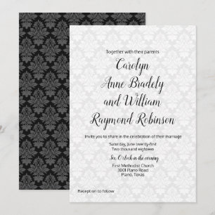 Invitation Mariage damassé moderne