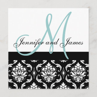 Invitation Mariage damassé pour les noms de monogr