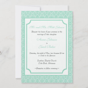 Invitation Mariage damassé simple classique