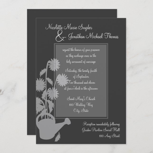 Invitation Mariage d'amour croissant (Devant / Derrière)
