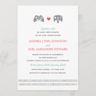 Invitation Mariage d'amour de contrôleur de Gamer