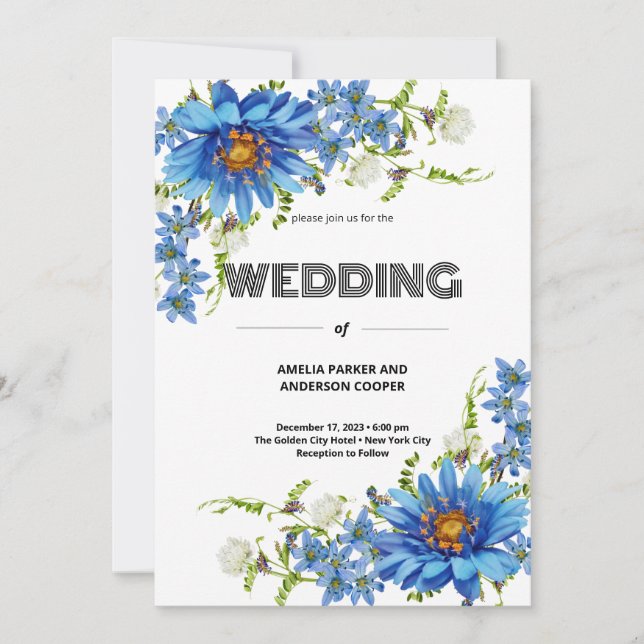 Invitation Mariage d'amour de l'aquarelle rose (Devant)