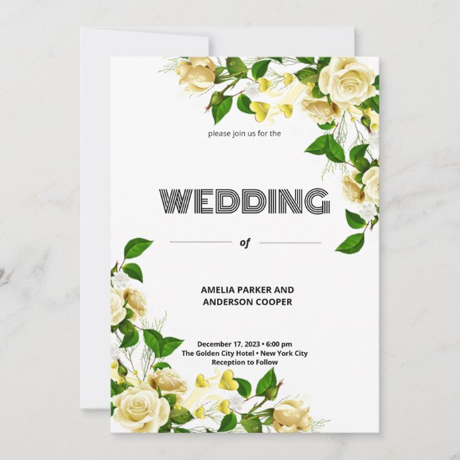 Invitation Mariage d'amour des fleurs du printemps (Devant)