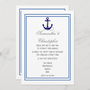 Invitation mariage d'ancre nautique