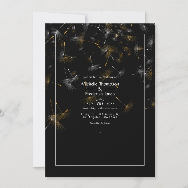 Invitation Mariage Dandelion Confetti (Devant)