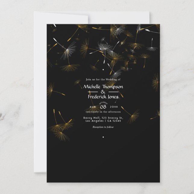 Invitation Mariage Dandelion Confetti (Devant)