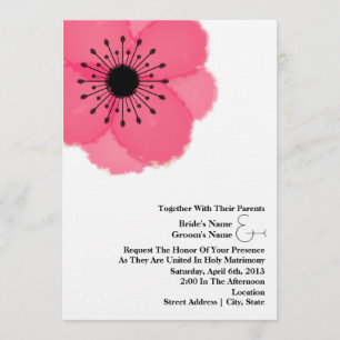 Invitation Mariage d'anémone de roses indien : En même temps