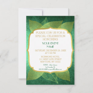 Invitation Mariage d'anniversaire moderne Vert Golden Vip