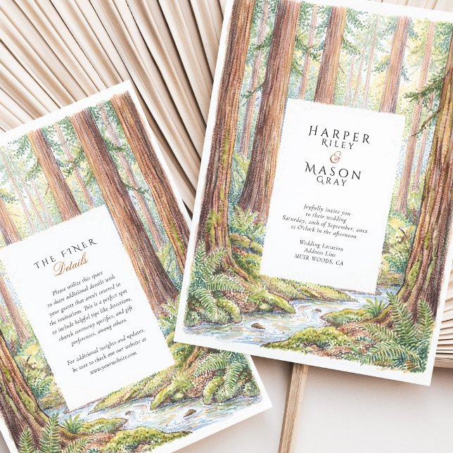 Invitation Mariage dans la forêt de séquoias de Muir Woods en (Créateur téléchargé)