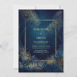 Invitation Mariage dans la forêt enchantée de minuit
