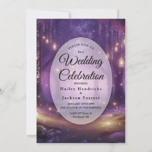 Invitation Mariage dans la forêt enchantée de Violet à minuit
