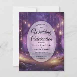 Invitation Mariage dans la forêt enchantée de Violet à minuit