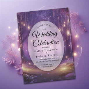 Invitation Mariage dans la forêt enchantée de Violet à minuit