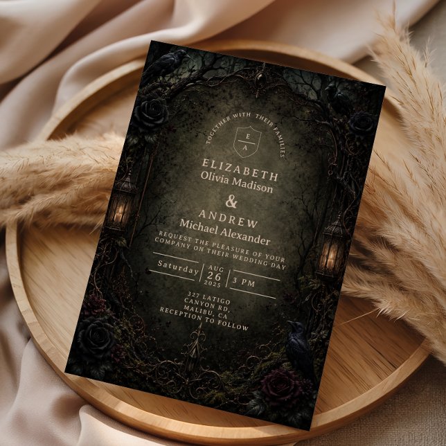 Invitation Mariage dans la forêt gothique enchantée (Créateur téléchargé)
