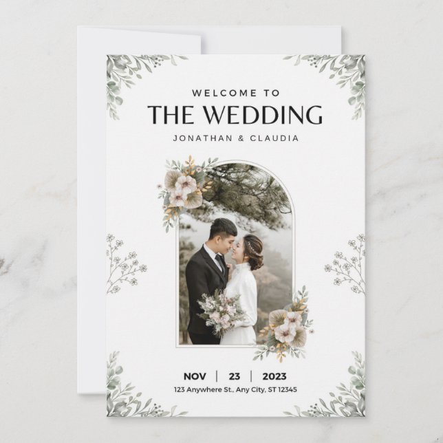 Invitation Mariage dans la nature (Devant)