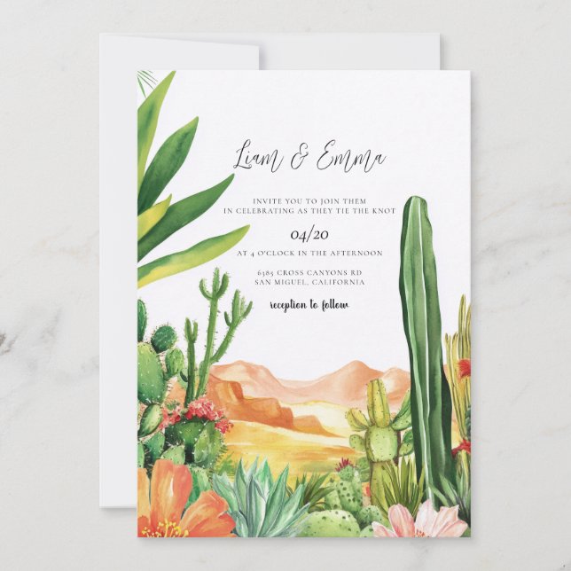 Invitation Mariage dans le désert du sud-ouest de l'Arizona a (Devant)