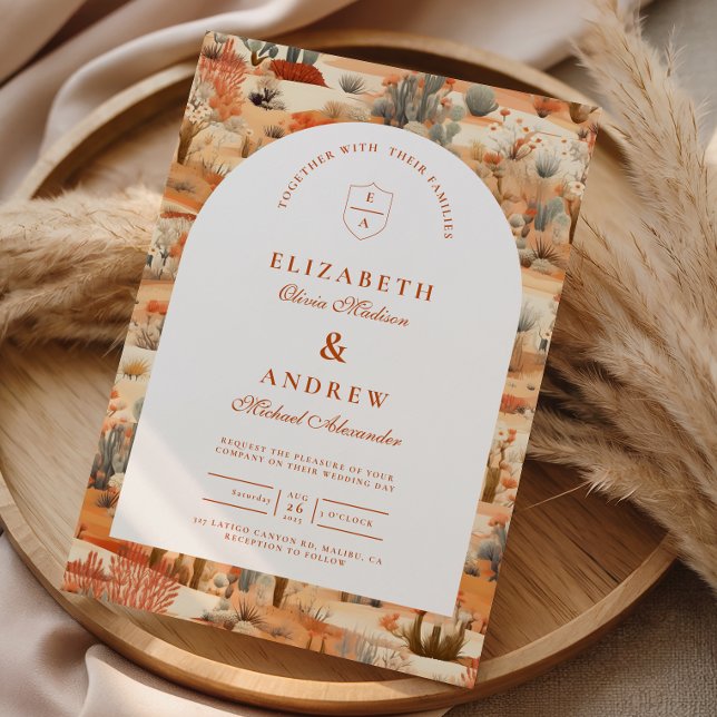Invitation Mariage dans le désert floral du sud-ouest (Créateur téléchargé)